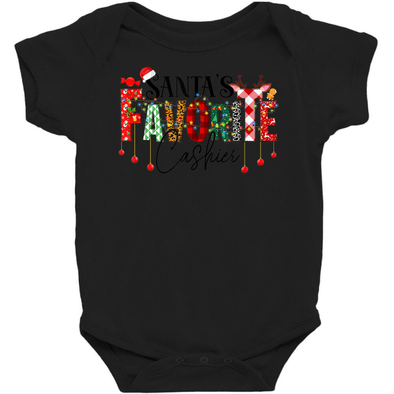 Cute Christmas Design With Lights Reindeer Santa Hat Cashier Baby Bodysuit by Renew | Artistshot