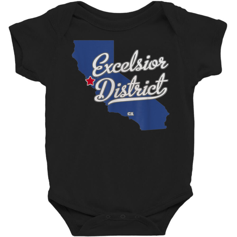 Excelsior District California San Francisco Ca Map Baby Bodysuit | Artistshot