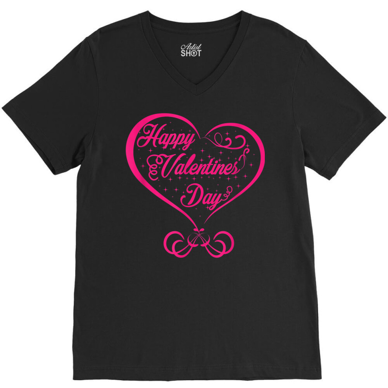 Valentines Day Happy Valentines Day V-Neck Tee by Bewitch | Artistshot