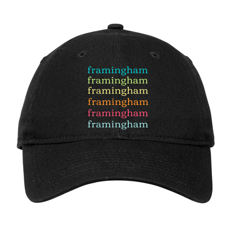 Framingham Massachusetts (ma) Cute And Colorful Text Adjustable Cap by Sombre | Artistshot