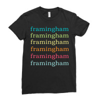 Framingham Massachusetts (ma) Cute And Colorful Text Ladies Fitted T-shirt | Artistshot