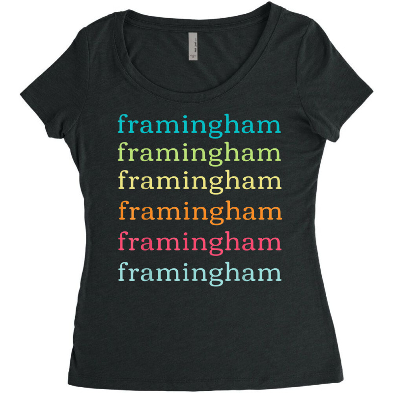 Framingham Massachusetts (ma) Cute And Colorful Text Women's Triblend Scoop T-shirt by Sombre | Artistshot