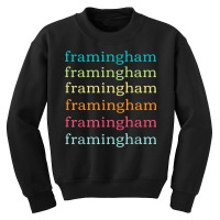 Framingham Massachusetts (ma) Cute And Colorful Text Youth Sweatshirt | Artistshot