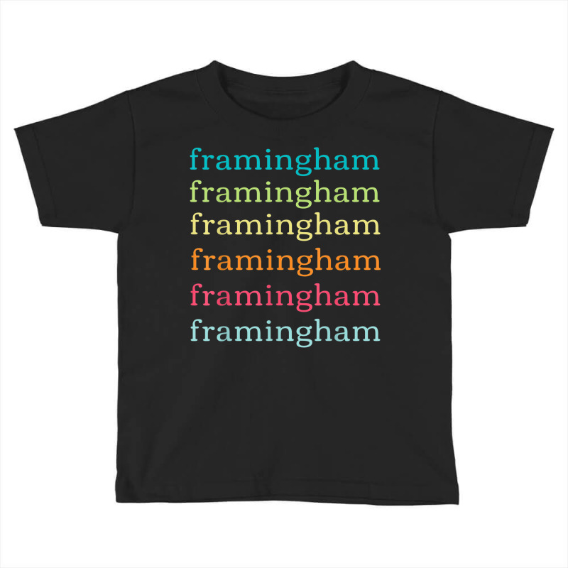 Framingham Massachusetts (ma) Cute And Colorful Text Toddler T-shirt by Sombre | Artistshot