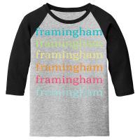 Framingham Massachusetts (ma) Cute And Colorful Text Youth 3/4 Sleeve | Artistshot