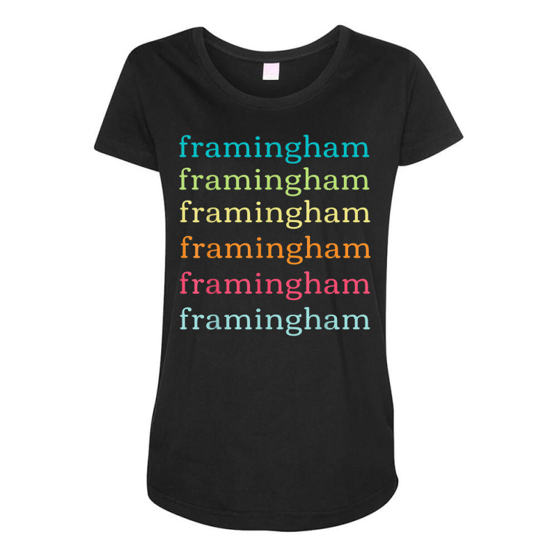 Framingham Massachusetts (ma) Cute And Colorful Text Maternity Scoop Neck T-shirt by Sombre | Artistshot