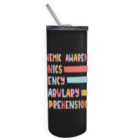 Phonemic Awareness Phonics Fluency Vocabulary Comprehension Skinny Tumbler | Artistshot