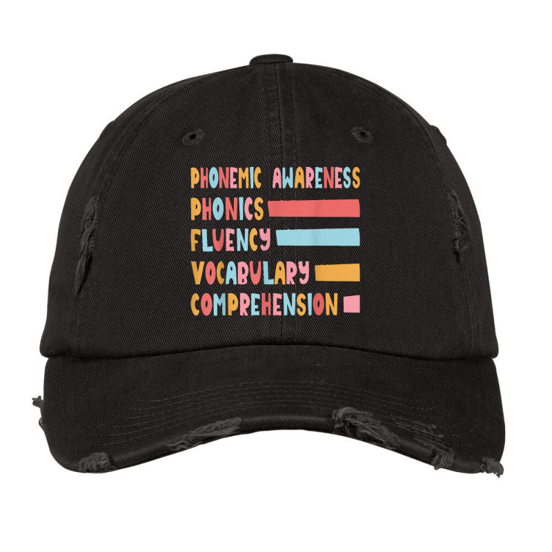 Phonemic Awareness Phonics Fluency Vocabulary Comprehension Vintage Cap | Artistshot