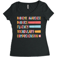 Phonemic Awareness Phonics Fluency Vocabulary Comprehension Women's Triblend Scoop T-shirt | Artistshot