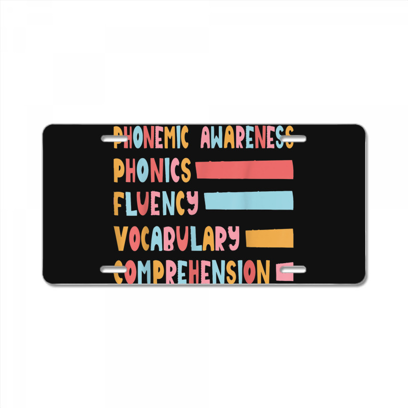 Phonemic Awareness Phonics Fluency Vocabulary Comprehension License Plate | Artistshot