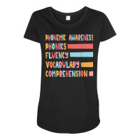 Phonemic Awareness Phonics Fluency Vocabulary Comprehension Maternity Scoop Neck T-shirt | Artistshot