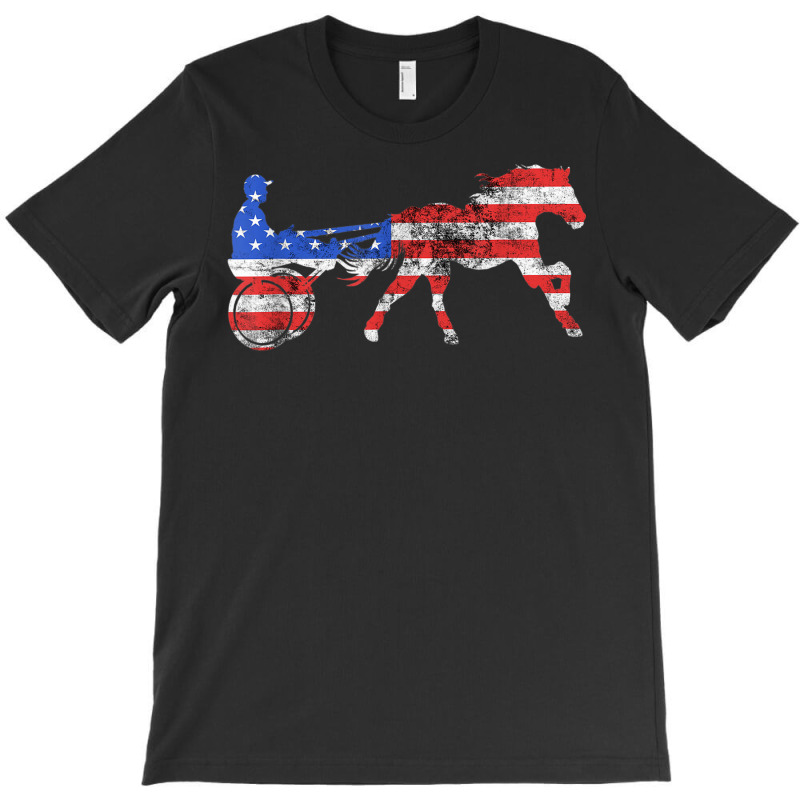 American Race Harness Racing Usa Flag Trotting Horse Racer T-shirt | Artistshot