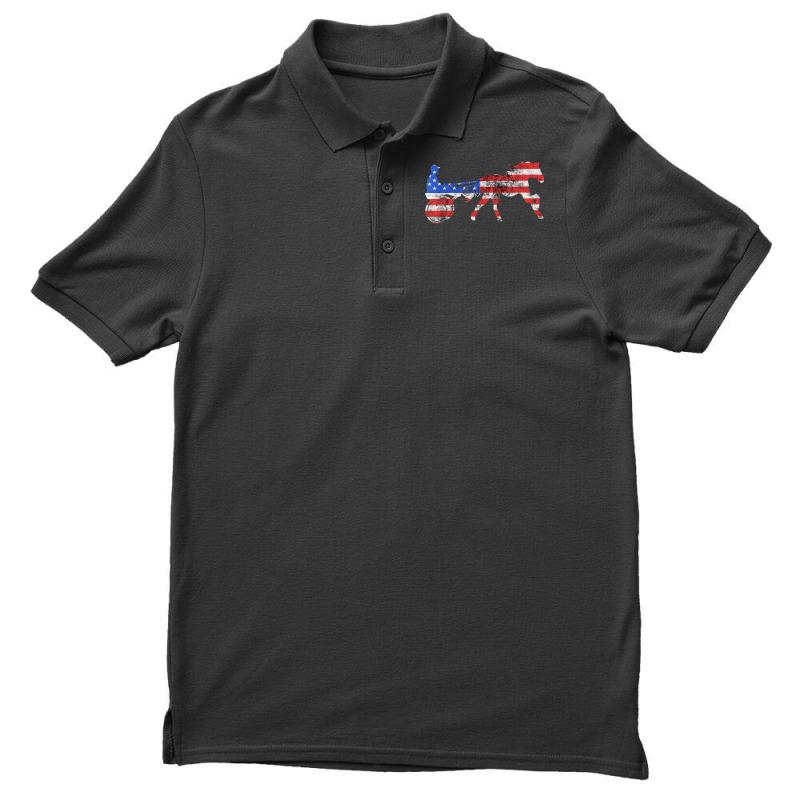 American Race Harness Racing Usa Flag Trotting Horse Racer Men's Polo Shirt | Artistshot