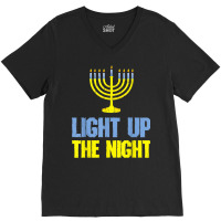 Light Up The Night Christmas Jewish Hanukkah Men Women V-neck Tee | Artistshot