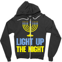 Light Up The Night Christmas Jewish Hanukkah Men Women Zipper Hoodie | Artistshot