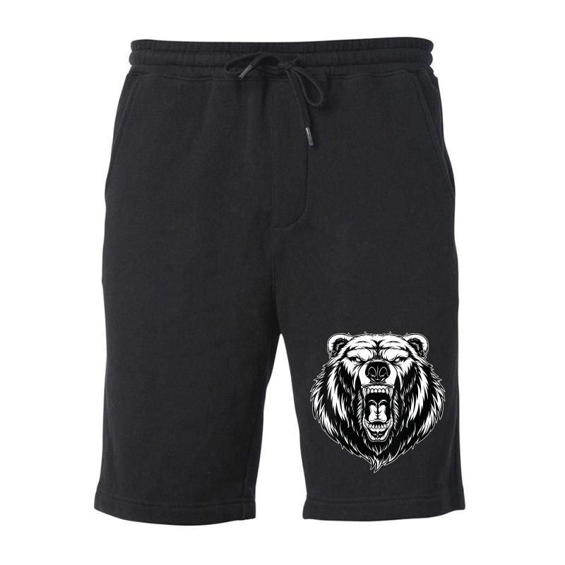 Womens Angry Bear Ferocious Grizzly Bear Fleece Short | Artistshot