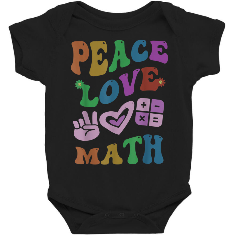 Peace Love Math Retro Stem Teacher Groovy School Baby Bodysuit | Artistshot