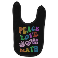 Peace Love Math Retro Stem Teacher Groovy School Baby Bibs | Artistshot