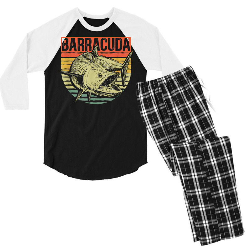 Great Barracuda Cuda Fishing Wildlife Saltwater Fish Art Men's 3/4 Sleeve Pajama Set by Renew | Artistshot