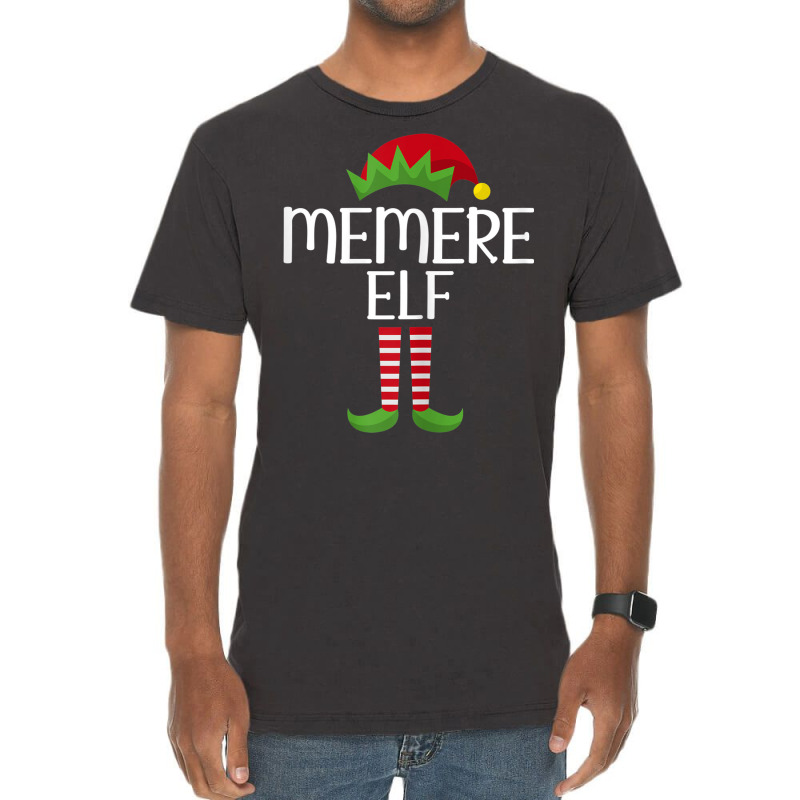 Womens Memere Elf Family Matching Group Christmas Party Pajama Vintage T-shirt | Artistshot