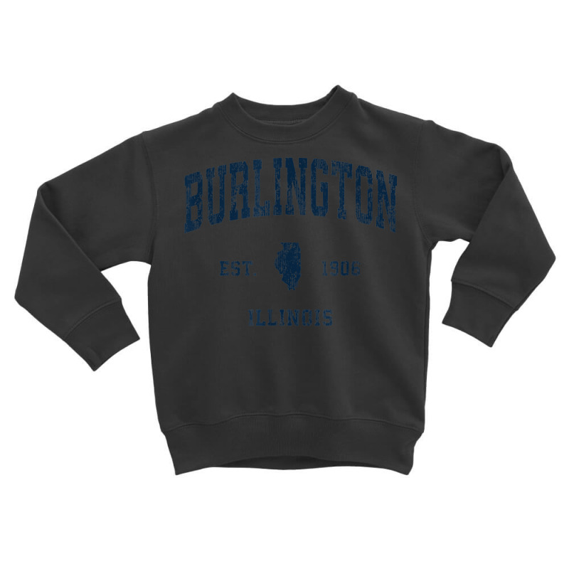 Burlington Illinois Il Vintage Athletic Navy Sports Design Toddler Sweatshirt | Artistshot