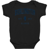 Burlington Illinois Il Vintage Athletic Navy Sports Design Baby Bodysuit | Artistshot