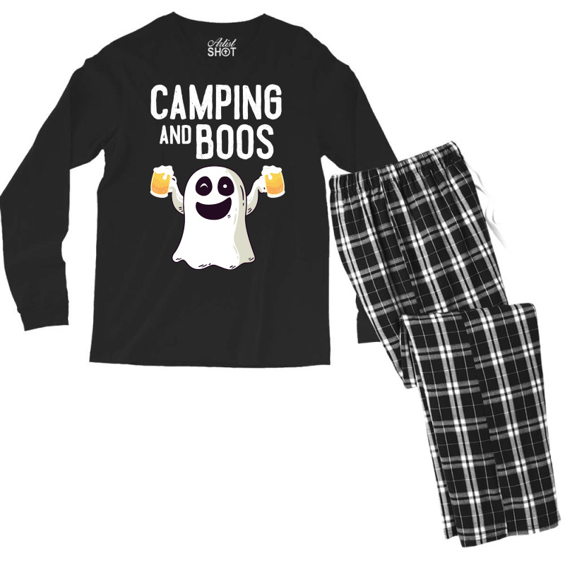 Camping And Boos Camping Halloween Costume For Men Women Men's Long Sleeve Pajama Set | Artistshot