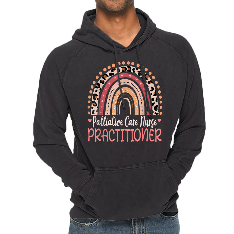 Palliative Care Nurse Practitioner Leopard Rainbow Vintage Hoodie | Artistshot