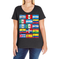 Latin American Flags Hispanic Heritage Month Ladies Curvy T-shirt | Artistshot