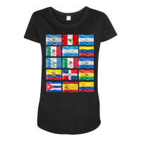 Latin American Flags Hispanic Heritage Month Maternity Scoop Neck T-shirt | Artistshot