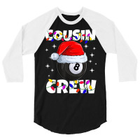 Billiard 8 Ball Play Pool Cousin Crew Christmas Lights 3/4 Sleeve Shirt | Artistshot