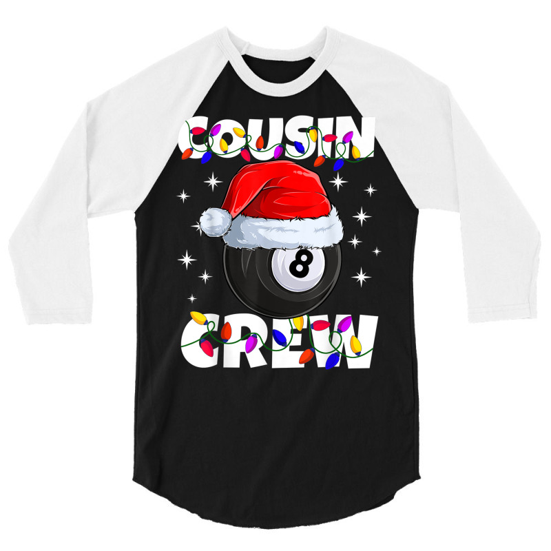 Billiard 8 Ball Play Pool Cousin Crew Christmas Lights 3/4 Sleeve Shirt | Artistshot