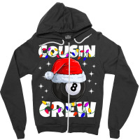 Billiard 8 Ball Play Pool Cousin Crew Christmas Lights Zipper Hoodie | Artistshot