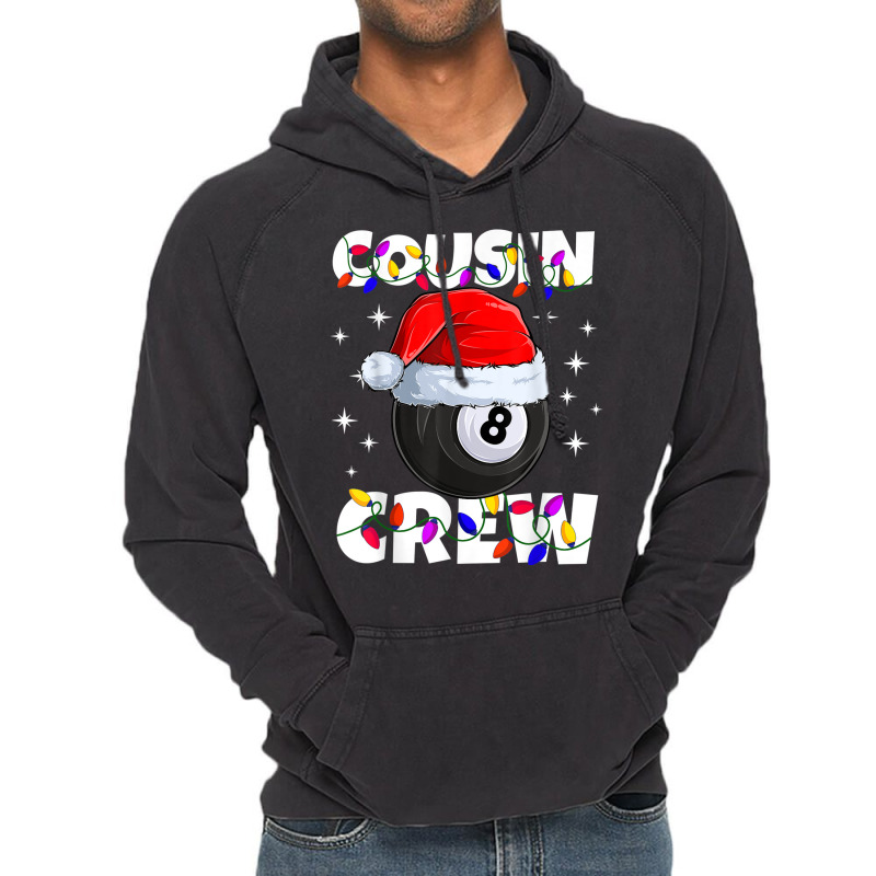 Billiard 8 Ball Play Pool Cousin Crew Christmas Lights Vintage Hoodie | Artistshot