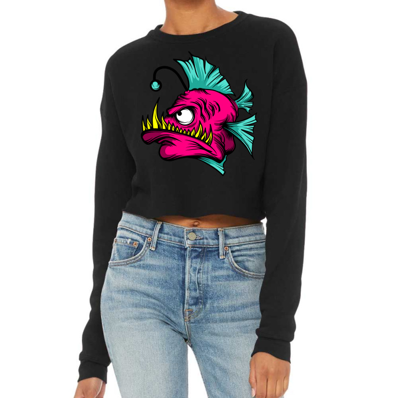 Angry Fish Cropped Sweater by lizard king | Artistshot