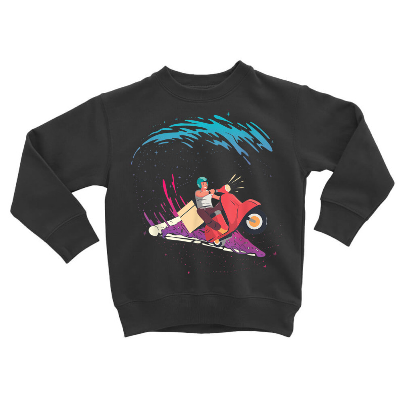 Surfer Boy Surfing Pizza Matching Cute Pizza Delivery Toddler Sweatshirt by Renew | Artistshot