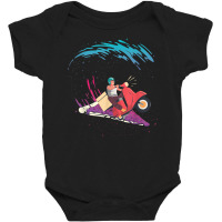 Surfer Boy Surfing Pizza Matching Cute Pizza Delivery Baby Bodysuit | Artistshot