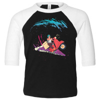 Surfer Boy Surfing Pizza Matching Cute Pizza Delivery Toddler 3/4 Sleeve Tee | Artistshot