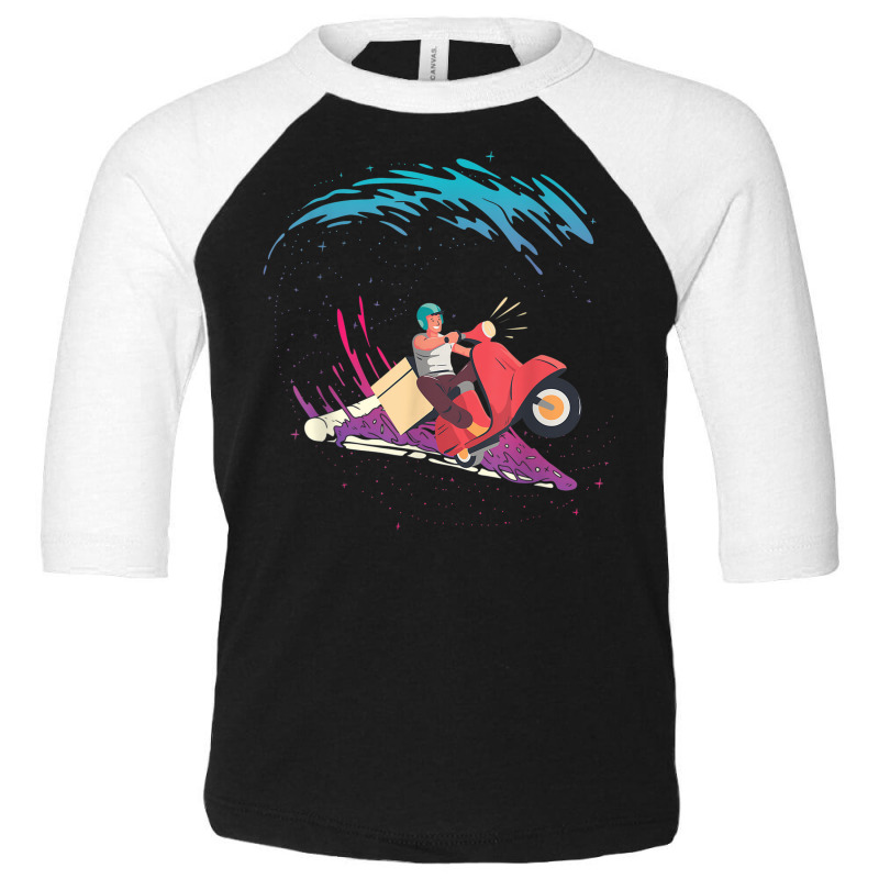 Surfer Boy Surfing Pizza Matching Cute Pizza Delivery Toddler 3/4 Sleeve Tee by Renew | Artistshot