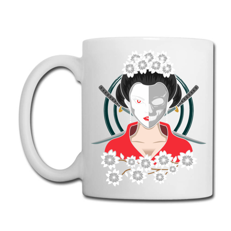 Girl Japanese Samurai Vintage Samurai Cat Geisha Art Graphic Pullover Coffee Mug | Artistshot