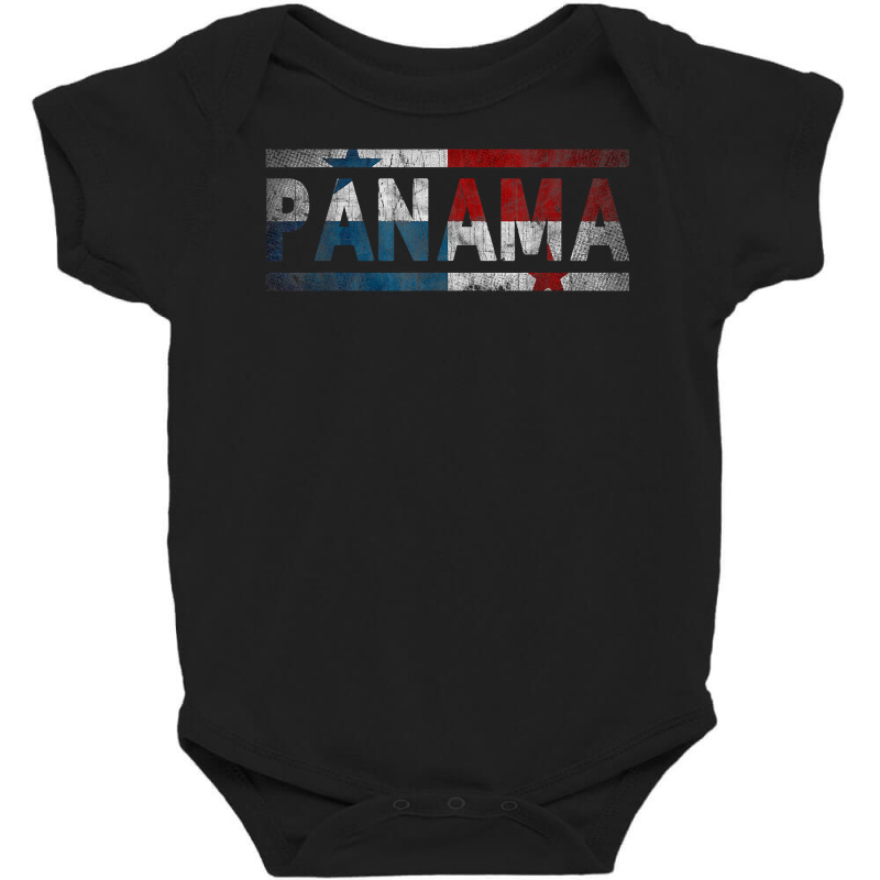 Panama Retro Flag T Shirt Panamanian Distressed Graphic T Shirt Baby Bodysuit by cm-arts | Artistshot