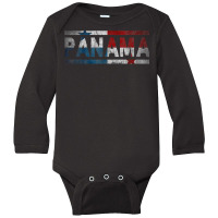 Panama Retro Flag T Shirt Panamanian Distressed Graphic T Shirt Long Sleeve Baby Bodysuit | Artistshot