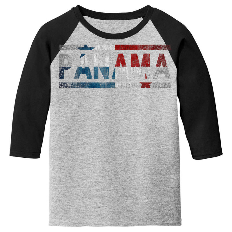 Panama Retro Flag T Shirt Panamanian Distressed Graphic T Shirt Youth 3/4 Sleeve by cm-arts | Artistshot