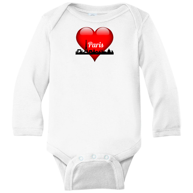 Love Paris Long Sleeve Baby Bodysuit by Samantha | Artistshot