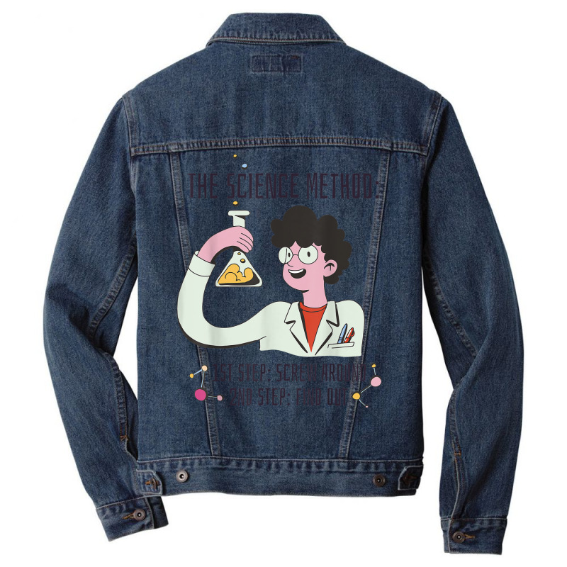 Funny Science Scientist Chemist Screw Around Find Out Method Men Denim Jacket | Artistshot