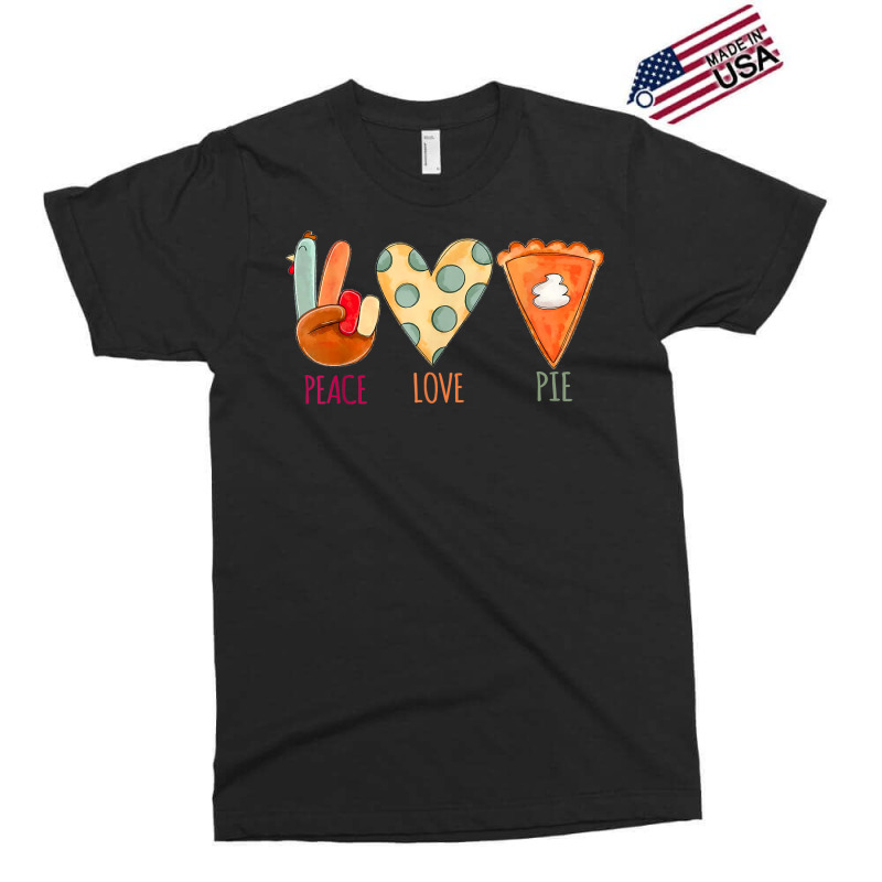 Peace Love Pie Food Fall Turkey Hand Sign Thanksgiving Party Exclusive T-shirt | Artistshot