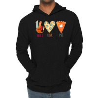 Peace Love Pie Food Fall Turkey Hand Sign Thanksgiving Party Lightweight Hoodie | Artistshot