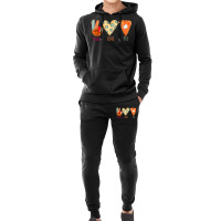 Peace Love Pie Food Fall Turkey Hand Sign Thanksgiving Party Hoodie & Jogger Set | Artistshot