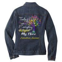 Endometriosis Awareness T  Shirt2183 Ladies Denim Jacket | Artistshot