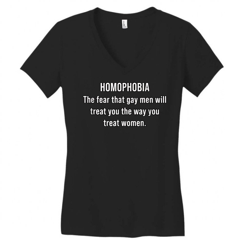 Homophobia   Pro Lgbtqia  Pro Liberal Gay Rights Women's V-Neck T-Shirt by Aquarius | Artistshot